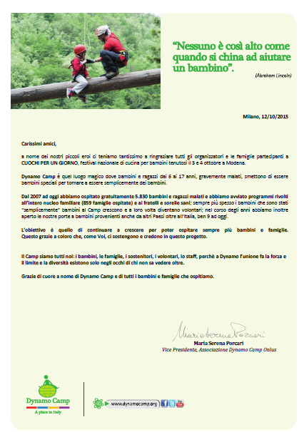 dynamo_lettera ringraziamento dynamo_lettera ringraziamento